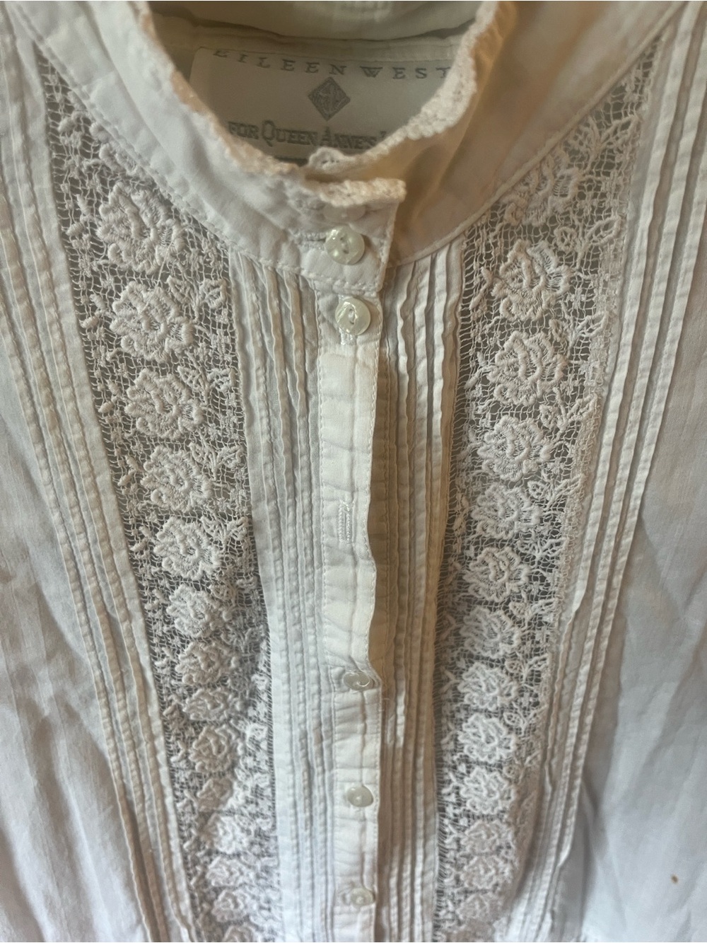Vintage Eileen West for Queen Anne’s Lace White Cotton Lace Maxi Gown. Size L. - Picture 4 of 9